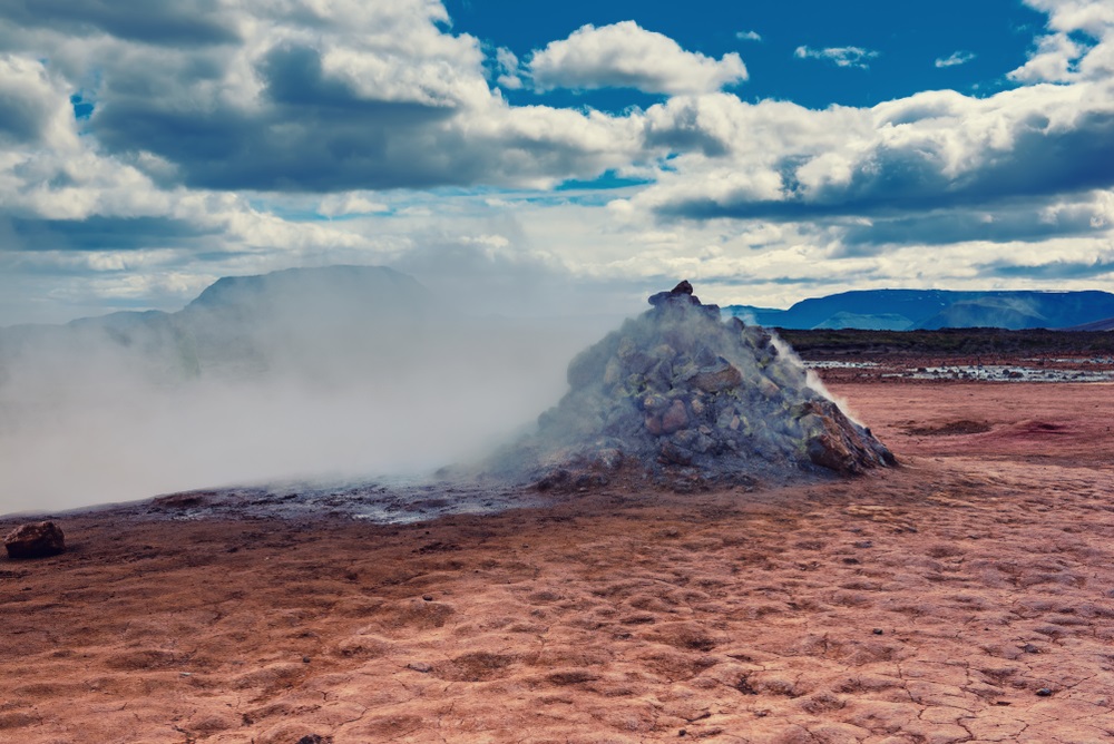 Hverir geotermikus mező izlandi utazás