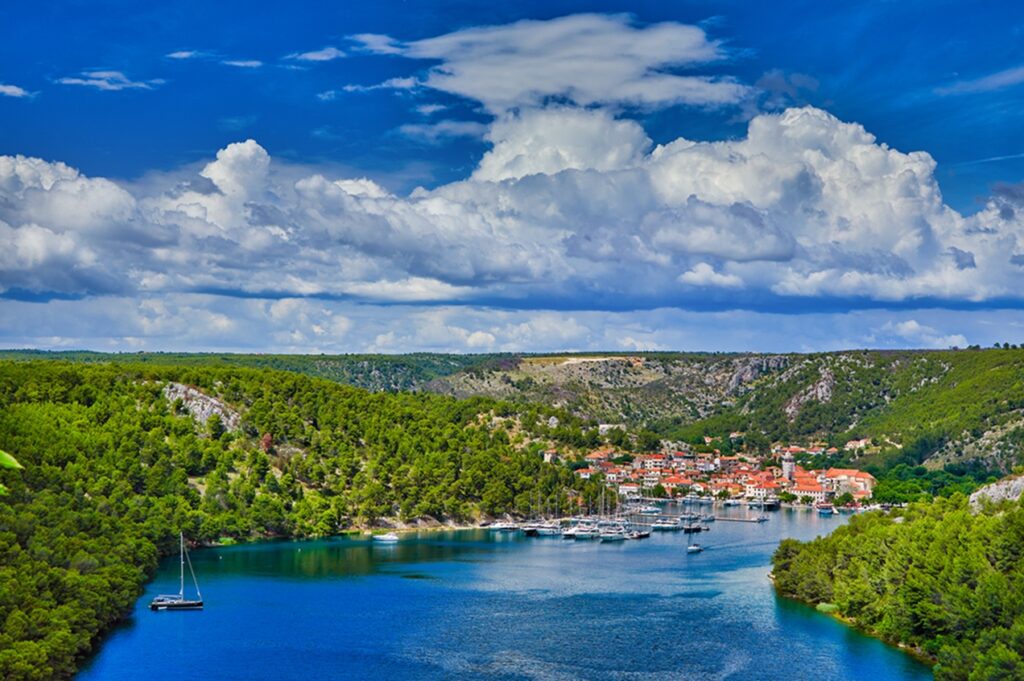 View,From,The,Sibenik,Bridge,A,Long,Concrete,Arch,Bridge