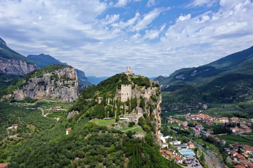 Arco,,Trento/italy,-,Aerial,View,Of,Arco,Castle,(castello,Di