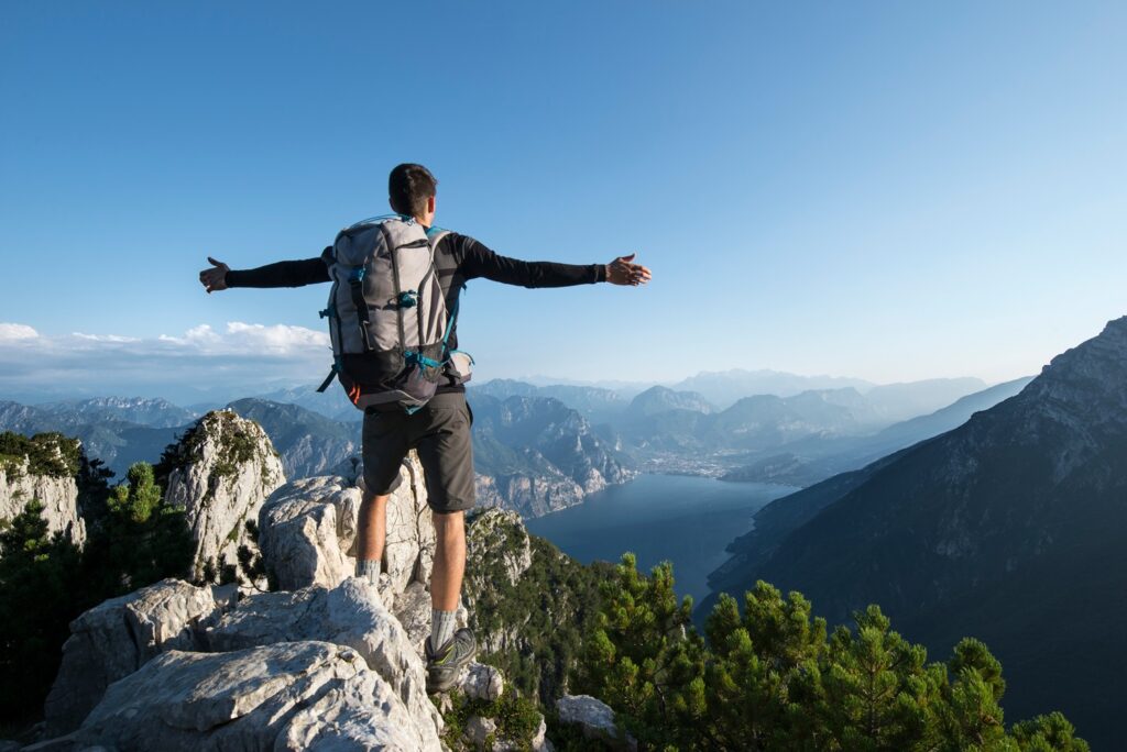 Hiker,Happy,On,The,Summit,Of,The,Mountain