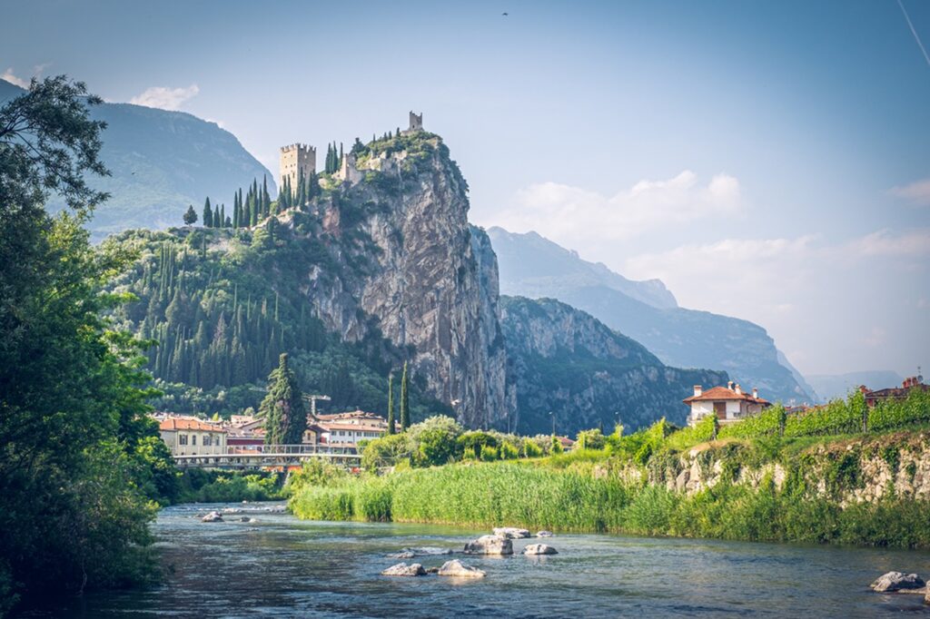 View,Of,Arco,Castle,Located,On,A,Prominent,Spur,High