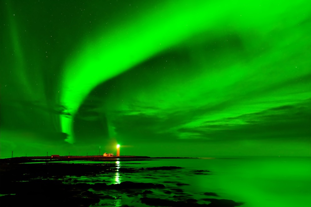 Izland sarki fény Aurora Borealis