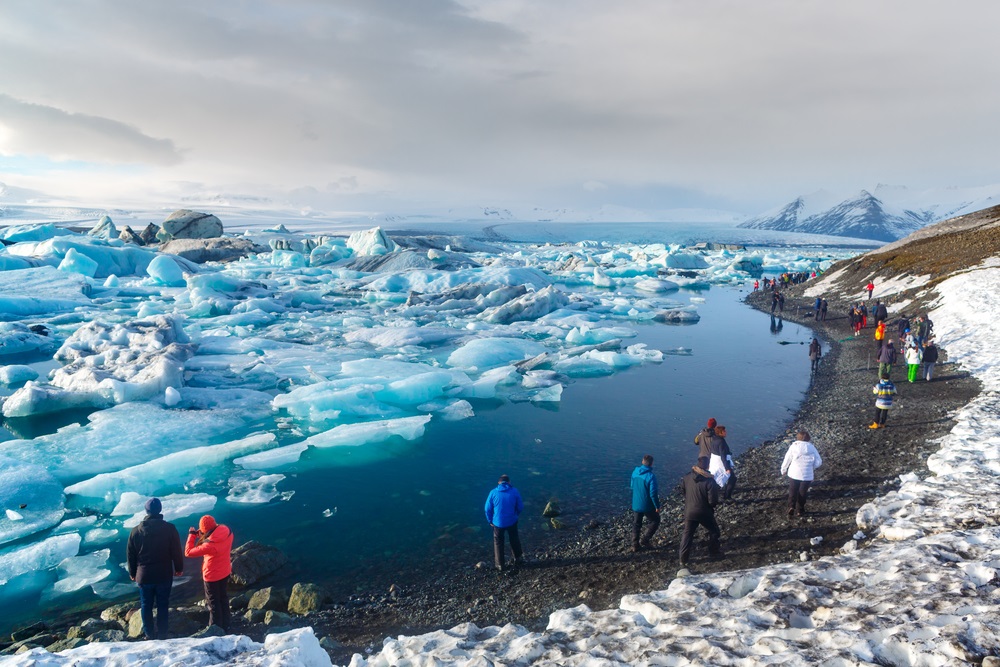Jökulraslón Izland téli utazás kalandtúra Aurora Borealis sarki fény vadászat