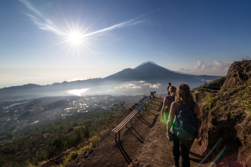Hiking,Mount,Batur,,Bali