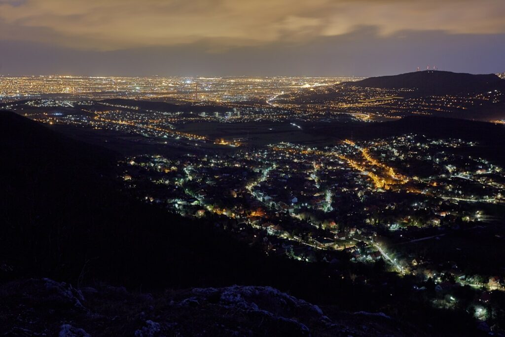 View,Of,Budapest,From,Above,At,Night