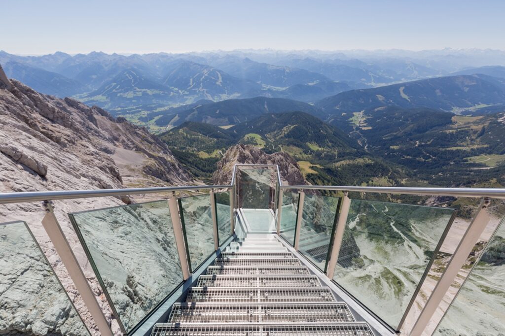 Steps,To,A,Hanging,Lookout,Of,Alpine,Landscape,Seen,From