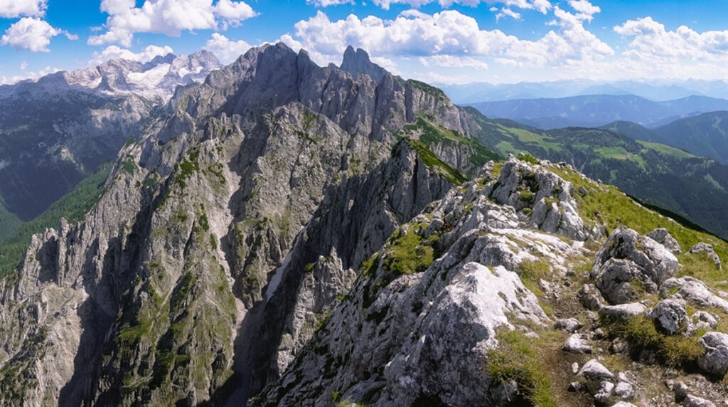 View,In,The,Austrian,Mountains.,Donnerkogel,Intersport,Klettersteig.