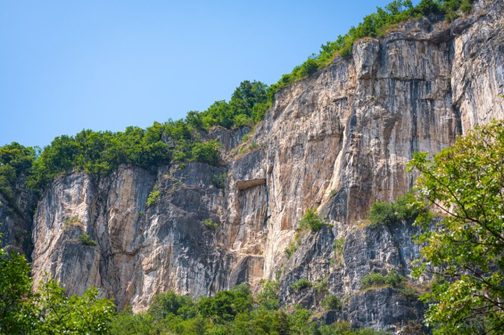 Huge,Rock,Face,Where,People,Can,Go,¨via,Ferrata¨.,Via