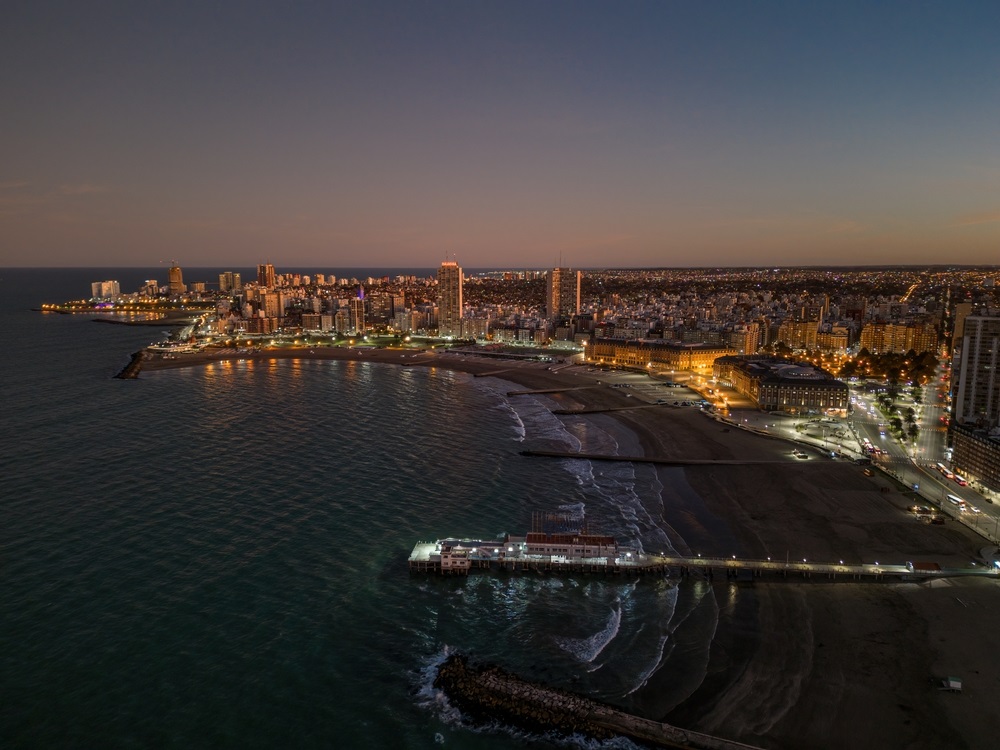 Sunset,Over,Mar,Del,Plata,City,In,Buenos,Aires,Argentina.