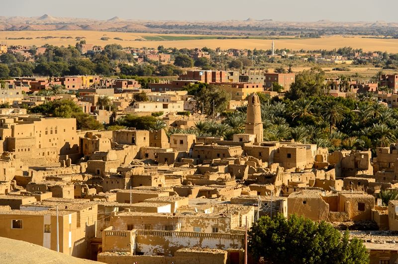Aerial,Panorama,Of,Al,Qasr,,Old,Village,In,Dakhla,Desert,