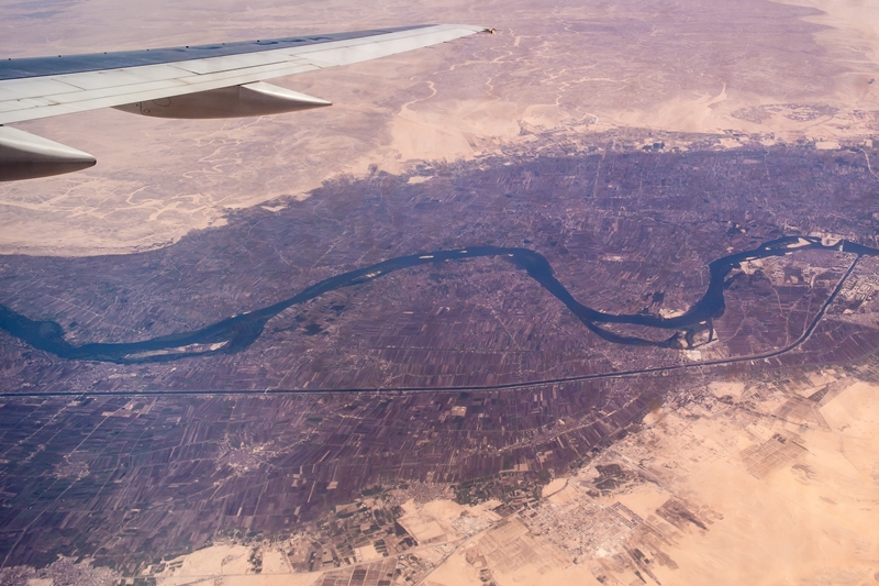 Nile,River,Valley,Under,The,Wing,Of,An,Airplane