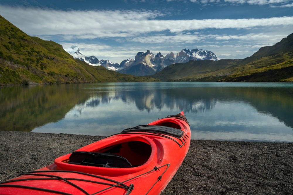 Kayaking,In,Torres,Del,Paine,National,Park.,Summer,In,Chilean