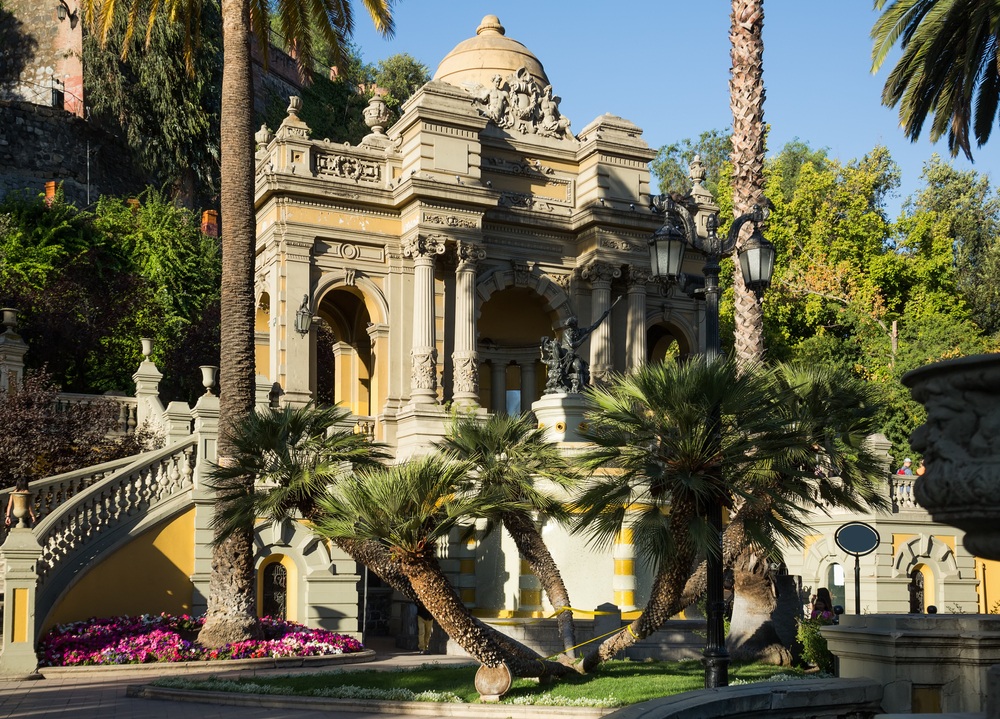 Park,In,Center,Of,Santiago,On,Hill,Cerro,Santa,Lucia.