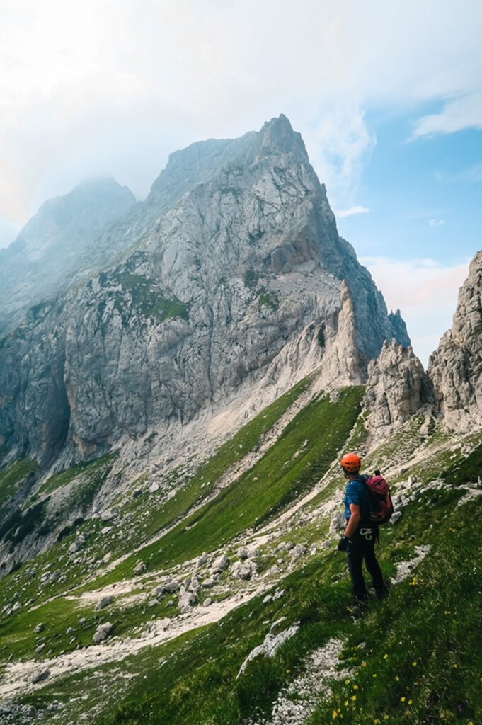 Beatiful,View,On,Jubilaumsgrat,Via,Ferrata,In,Slovenia,Between,Prisojnik