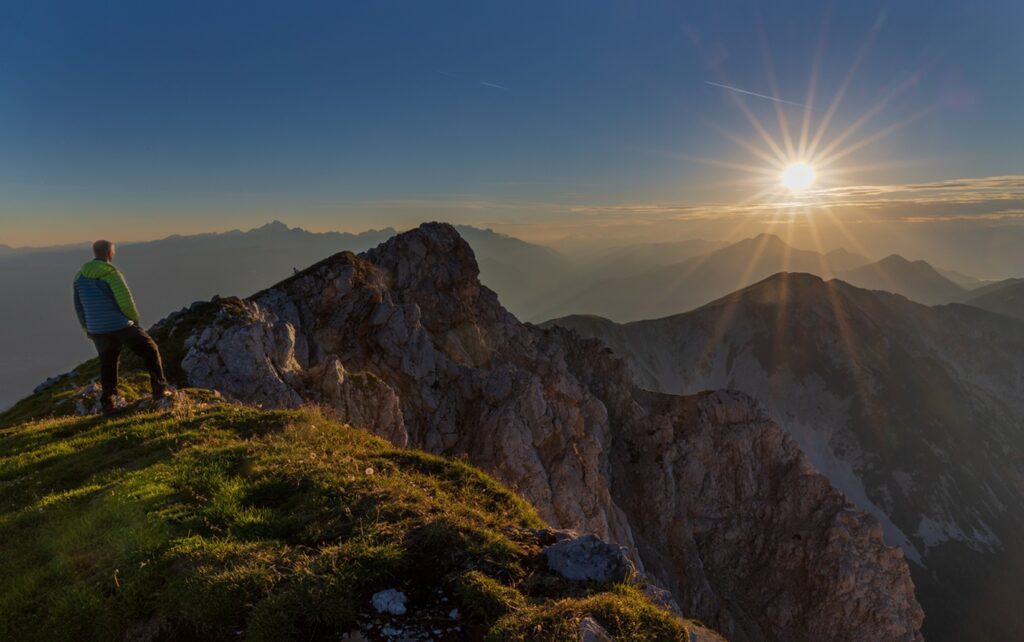 An,Aerial,View,Of,A,Hiker,On,The,Beautiful,Karavanke
